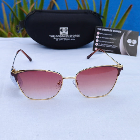 Oval cat eye metal sunglasses c1007