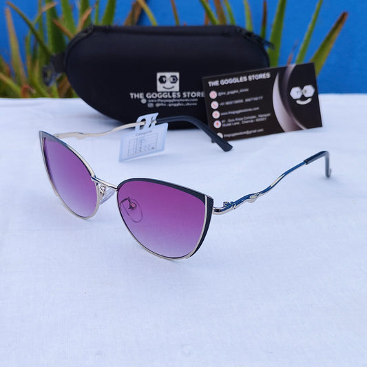 Sharp cat eye metallic sunglasses r3001